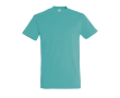 Katoenen unisex T-shirts met logo, 190 g/m2 in de kleur turkoois