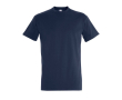 Katoenen unisex T-shirts met logo, 190 g/m2 in de kleur marineblauw