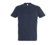 Katoenen unisex T-shirts met logo, 190 g/m2 in de kleur donkerblauw