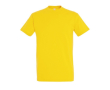 Katoenen unisex T-shirts met logo, 190 g/m2 in de kleur donkergeel