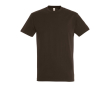 Katoenen unisex T-shirts met logo, 190 g/m2 in de kleur donker bruin