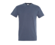 Katoenen unisex T-shirts met logo, 190 g/m2 in de kleur jeans blauw