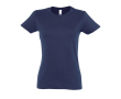 Gepersonaliseerde dames T-shirts, 190 g/m2 in de kleur marineblauw