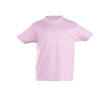 Katoenen kinder T-shirt met logo, 190 g/m2 in de kleur lichtroze
