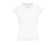 Katoenen dames T-shirts met V-hals, 150 g/m2 in de kleur wit