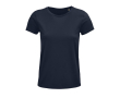 Katoenen bedrukte dames T-shirts, 150 g/m2 in de kleur marineblauw