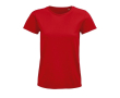 Damesshirt van biologisch katoen, 175 g/m2 in de kleur rood