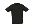 Sportief ademend T-shirt met logo in de kleur zwart
