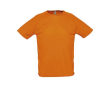 Sportief ademend T-shirt met logo in de kleur oranje