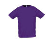 Sportief ademend T-shirt met logo in de kleur paars