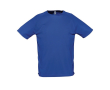 Sportief ademend T-shirt met logo in de kleur koningsblauw