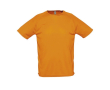 Sportief ademend T-shirt met logo in de kleur oranje