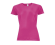 Bedrukte sportshirts voor vrouwen, 140 g/m2 in de kleur fuchsia