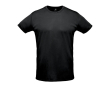 Sportieve unisex T-shirts met logo, 130 g/m2 in de kleur zwart