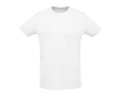 Sportieve unisex T-shirts met logo, 130 g/m2 in de kleur wit