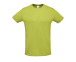 Sportieve unisex T-shirts met logo, 130 g/m2 in de kleur lichtgroen
