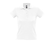 Bedrukte dames polo van hoge kwaliteit, 210 g/m2 in de kleur wit