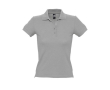 Bedrukte dames polo van hoge kwaliteit, 210 g/m2 in de kleur grijs