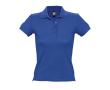 Bedrukte dames polo van hoge kwaliteit, 210 g/m2 in de kleur koningsblauw