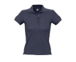 Bedrukte dames polo van hoge kwaliteit, 210 g/m2 in de kleur donkerblauw