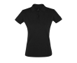 Dames poloshirt met opdruk, 180 g/m2 in de kleur zwart