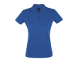 Dames poloshirt met opdruk, 180 g/m2 in de kleur koningsblauw
