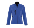 Softshell damesjas met logo, 340 g/m2 in de kleur koningsblauw