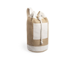 Eco jute/katoenen rugzak met logo bedrukt kleur beige