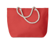 Strandtassen met handvatten van touw kleur rood