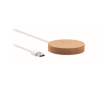 Ronde kurken opladers met logo kleur beige