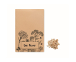 Bedrukt zakje met zomerbloemzaden kleur beige
