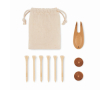 Houten set met golf accessoires kleur beige
