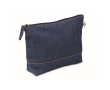 Katoenen toilettas met logo, 250 gr/m2 kleur blauw