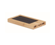 Gepersonaliseerde powerbank van bamboe op zonne-energie kleur hout