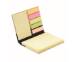 Bamboe notitieblok met logo en sticky notes kleur zwart