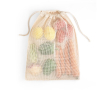 Katoenen mesh tasjes met logo, 120 g/m2 kleur naturel