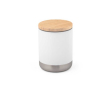 Thermosbeker met logo en bamboe deksel kleur wit
