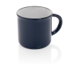 Tweekleurige mok met vintage look kleur marineblauw