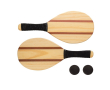 Set met twee houten strandrackets kleur bruin