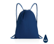 Gerecycled katoenen rugzak met logo kleur blauw