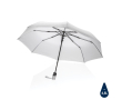Kleine stormparaplu met logo kleur wit