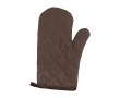 Ovenwanten van katoen en polyester kleur bruin