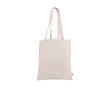 Katoenen tas met logo en lange hengsels kleur beige