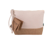 Toilettas van fairtrade jute en katoen kleur beige