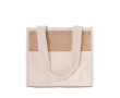 Jute koeltas met klittenbandsluiting kleur beige