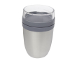 Thermische lunchbox met logo kleur zilver