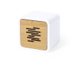 Gerecyclede vierkante speaker met logo kleur wit