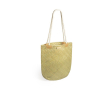 Stijlvolle rieten tas met logo kleur naturel