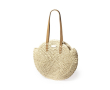 Maanvormige strandtas met logo kleur naturel