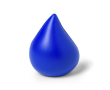 Druppelvormige stressbal met logo kleur blauw
